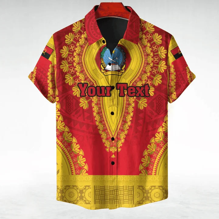 Angola Flag Map Short Sleeve Shirts For Men Clothes National Emblem Kids Blouses Dashiki Festival Gift Top Hawaiian Sport Jersey