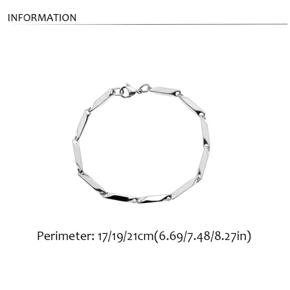 Elegant Couple Simple Personality Hip-hop Exquisite Men Bracelet Geometric Bangle Korean Jewelry Rhombus Chain