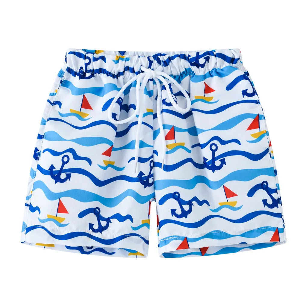 2026 Summer Baby Boys Swimming Trunks For 2-8Years Kids Beach Shorts Cartoon Pattern Swimsuit Shorts Baby Bathing Suit Swimwear