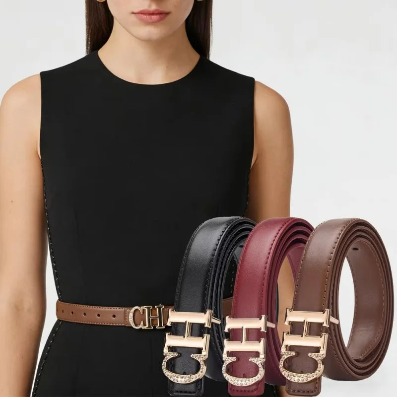 Women's Automatic Buckle Belt Simple And Fashionable Women's Casual Pants Dress Belt Retro Trendy Women's Holiday Gifts