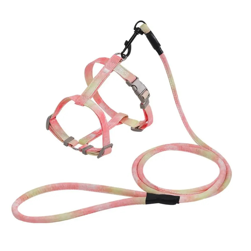 Pet Supplies Adjustable Cat Harness and Leash Set Gradient Escape Proof Pet Harness Lightweight Soft Kitten Strap Collar Puppy