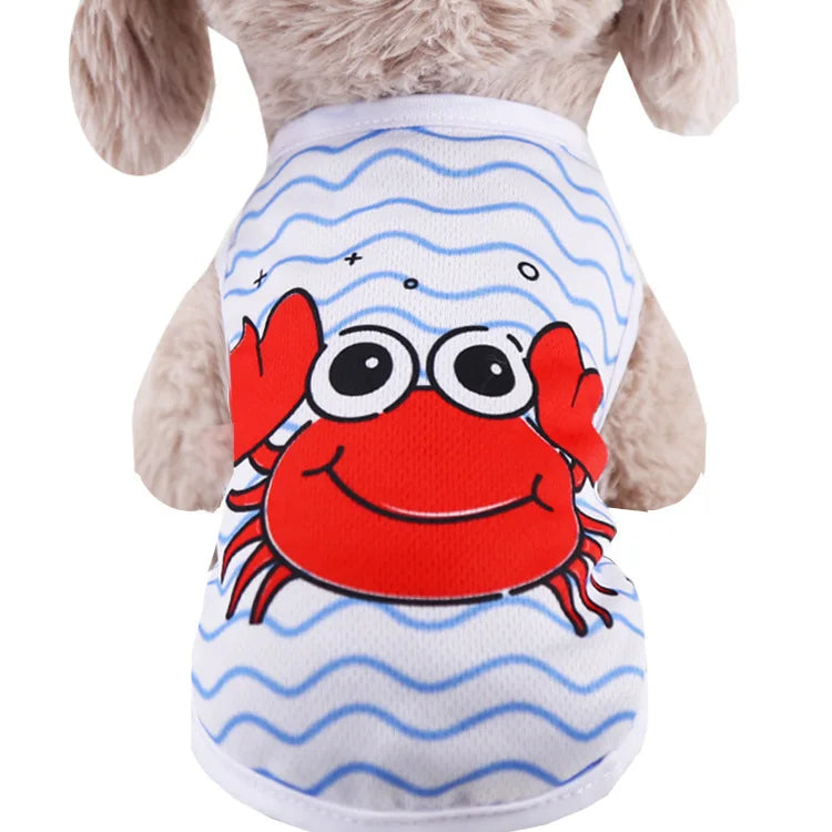 Pet Dog Clothes Cartoon Clothing Puppy Dogs Soft Vests Summer Shirt Casual T-Shirt for Small Pet Supplies