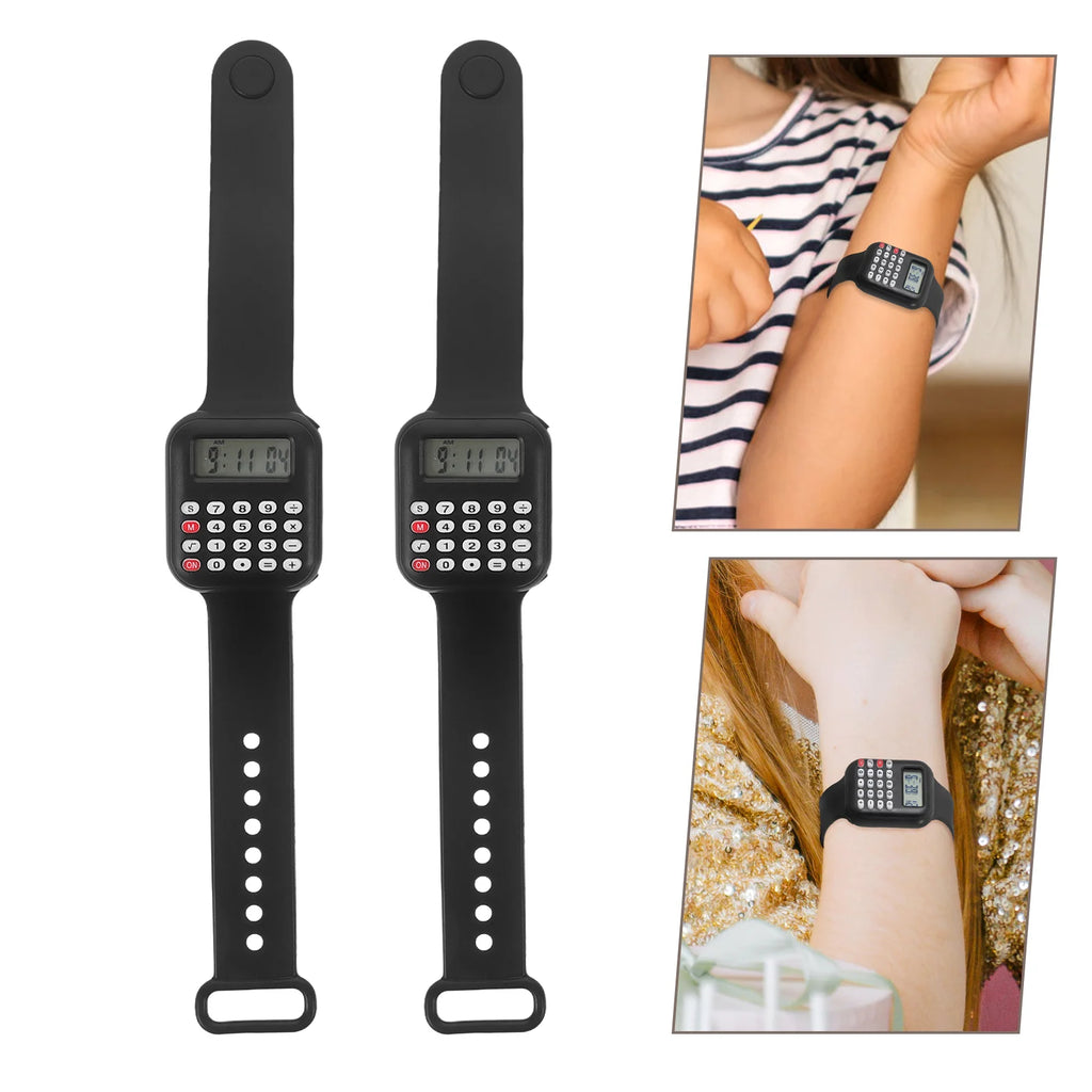 2 Pcs Calculator Watch  Childfriendly Calculator Wrist Watch  for Toddlers Fun Learning Tool  Kids Watches for Girls boys use
