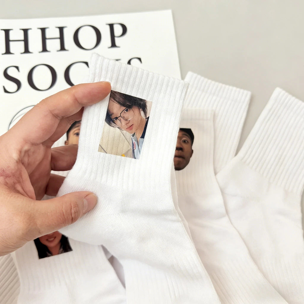 Custom Photo Socks for Men & Women, Warm Personalized Funny Face Picture Printed Socks, Custom Design Sports & Football Socks