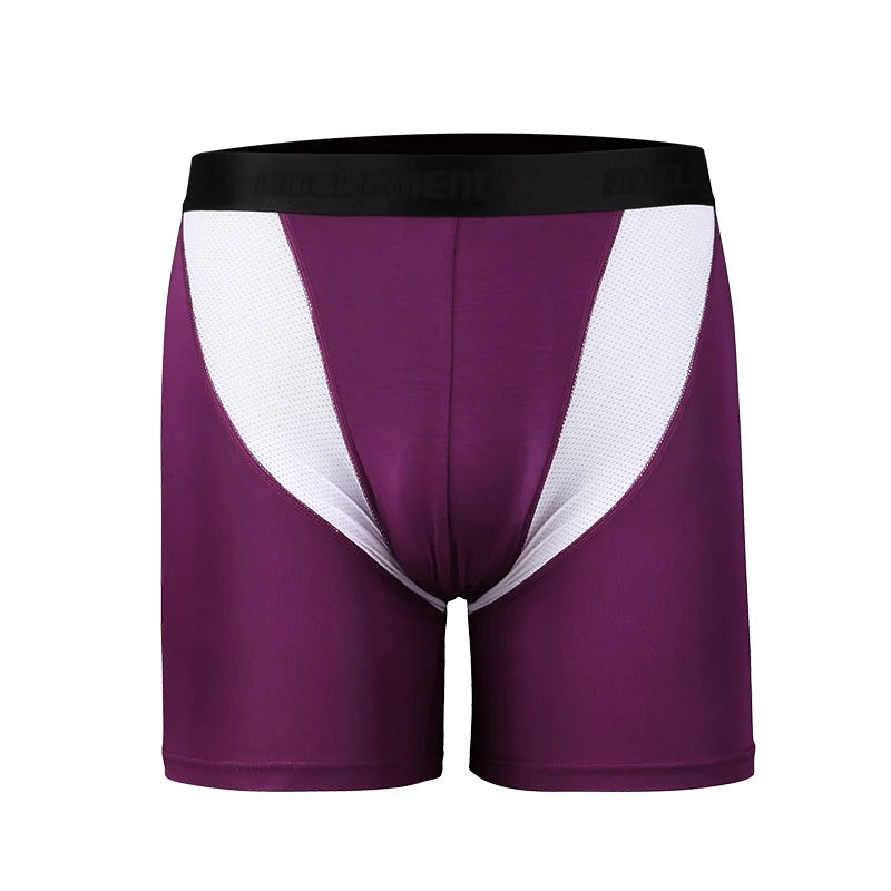 Sports Underwear Men's Anti-Wear Leg Modal Professional Running Fitness Tight Long Leg Quick-Drying Extended Boxer Briefs
