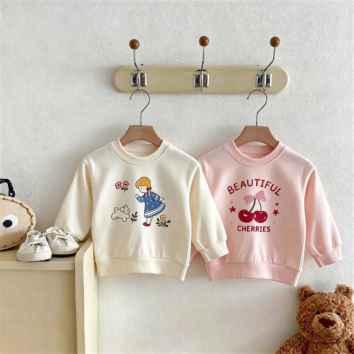 2026 New Kids Sweatshirts Long Sleeve Tops Cartoon Cute Baby Girl Clothing Autumn Casual Crewneck Hoodie Children's Clothes