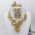 Jewelry Sets For Women Pendant Necklace Gold Plated Silver Simple Fashion Design Big Earring Bracelet Ring Sets Exquisite Gifts