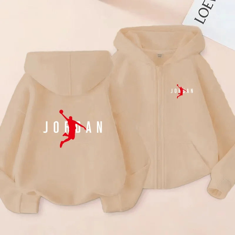 kids Autumn Winter Sweatshirt Basketball Charming Clothing Zipper Style Hoodie Girl Boy 3-12 Years Fashion Blue Black White Coat