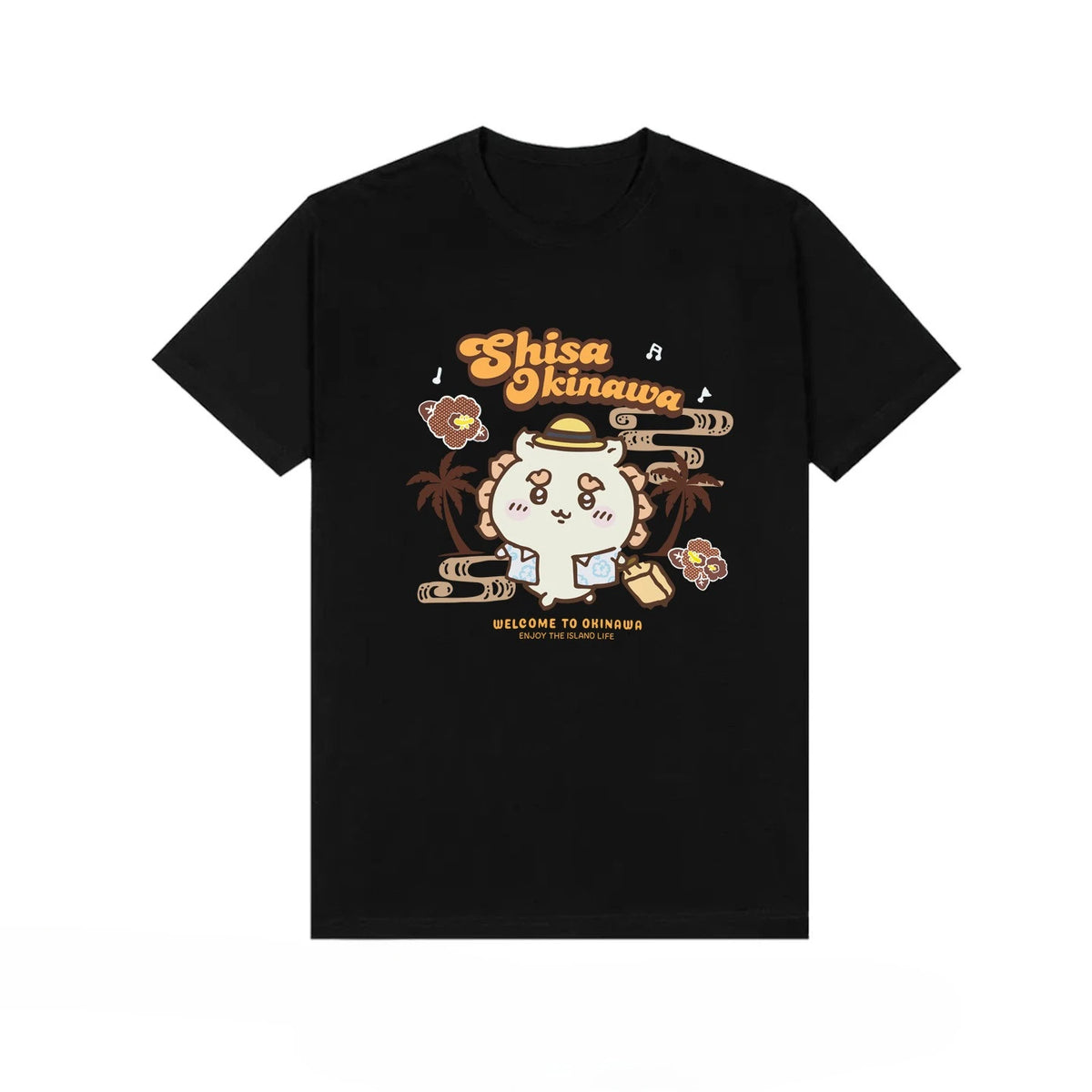 Chiikawa Shisa Okinawa Limited‑Edition Graphic T‑Shirt, Loose Half‑Sleeve Summer Casual Short‑Sleeve Streetwear Daily Top