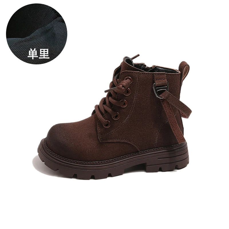 Kids Riding Boots for Boys Girls 2025 New Autumn Winter Kids Thermal Boots Breathable Lining Retro Outdoor Moutain Hiking Boots