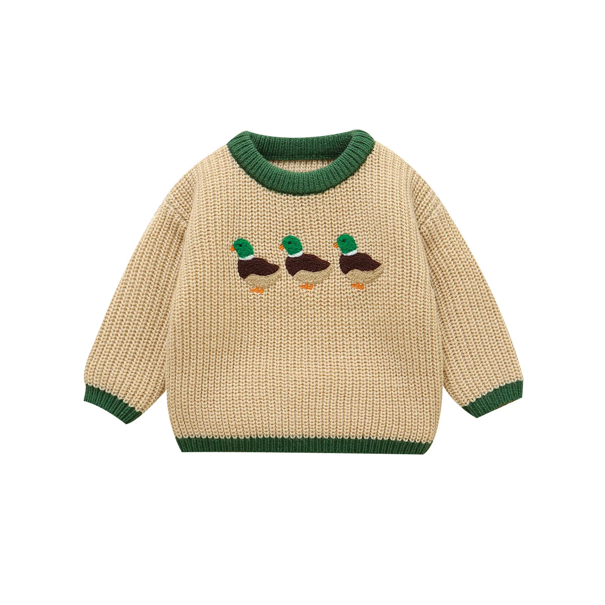 Infant Baby Sweaters Knitted Boy Girl Pullovers Long Sleeve Autumn Newborn Kid Clothes Fashion Pink Solid Cute Cartoon Duck Tops