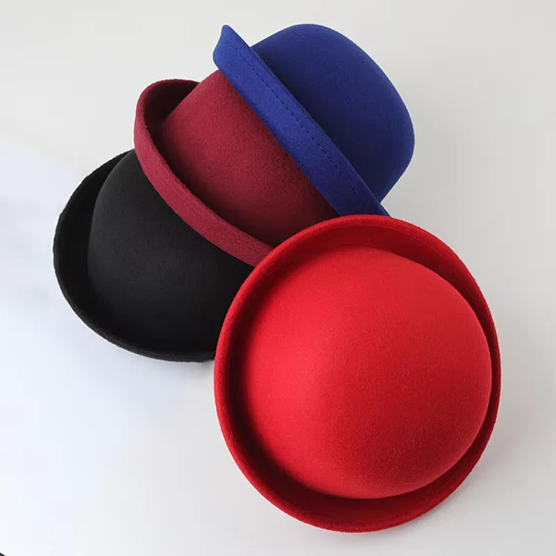 Women's Fedoras Hats Fall Winter Fashion Warm Wool Felt Retro Vintage Animal Cap Not Deformed Fedoras Caps For Women