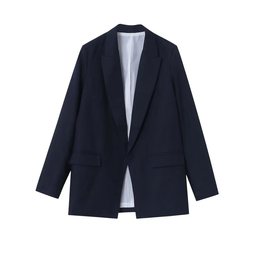 Charmchant Women's  Minimalist Oversized Linen Blazer High Quality Long Sleeve Outerwear Jackets Casual Office Wear Spring 2026