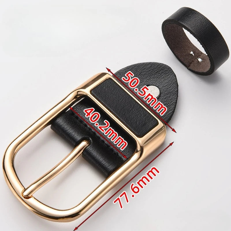 Fashionable Belt Buckles for Men's Belts 40mm Wide Metal Pin Buckles Black PU Loop Belt Accessories