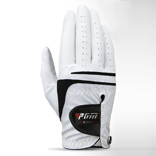 Men Golf  Gloves White Breathable Kid-lambskin Genuine Leather Sport Hand Glove Wear Single Left Right Handed Batting ST022