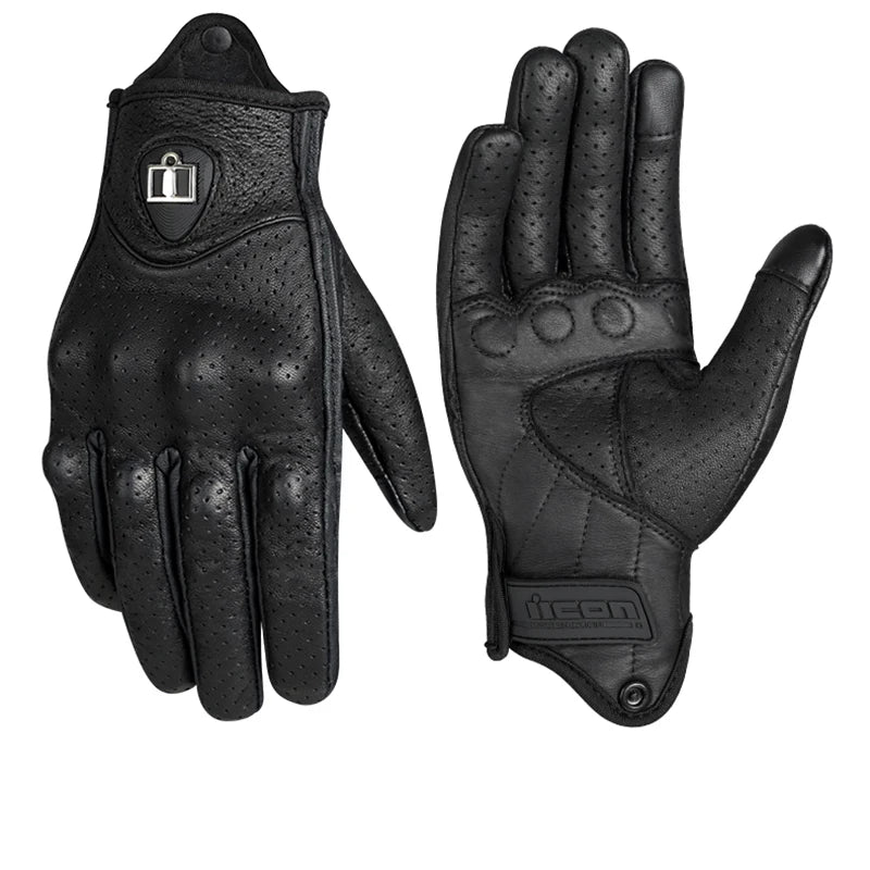 Summer Motorcycle Breathable Gloves Men Women Moto Leather Carbon Cycling Winter Motorbike Motorcross Motor Full Finger Gloves