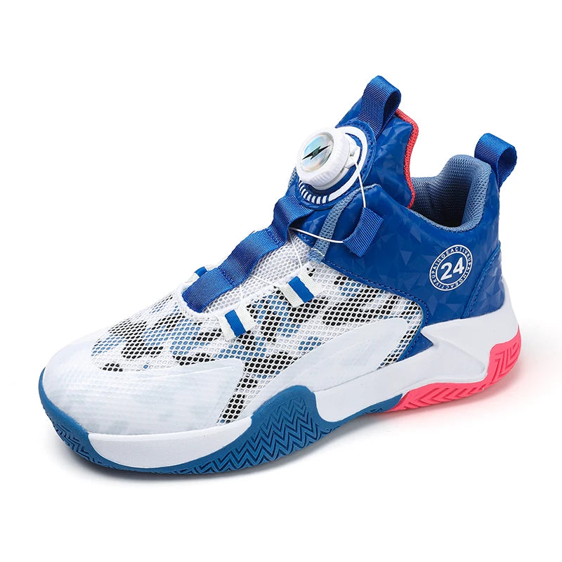 Yellow Children's Basketball Shoes Mesh Breathable Sports Shoes For Teenagers Non-Slip Wear-Resistant Basketball Sneakers Kids