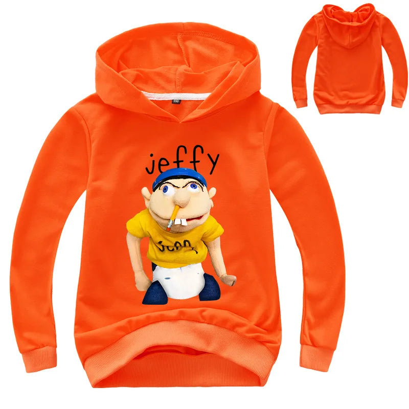 2-16Y Newest Funny JEFFY Youth Kids Cartoon Hoodies Fall/winter Boys Hoody Fashion Outwear Girls Sweatshirt Children Casual Coat