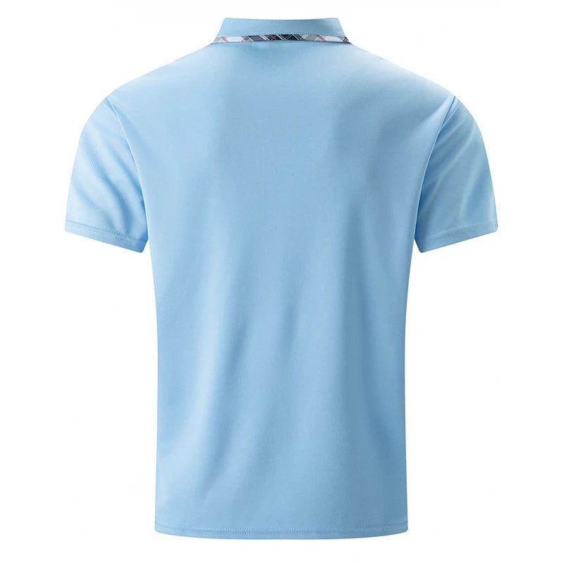Men's Summer Fashion Lapel Polo Shirt Short Sleeve Solid Color Breathable Business Casual Daily Wear Top With Chest Pocket
