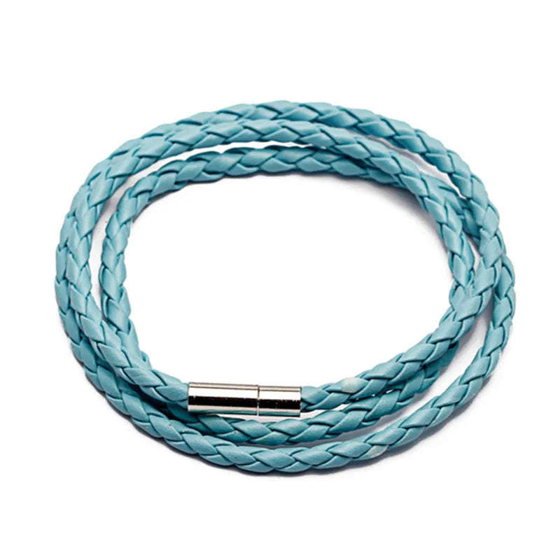 Men Leather Bracelets for Women Simple Multilayer Handmake Bracelet 11 Colors Black Red Bracelets Female Jewelry Gift Wholesale