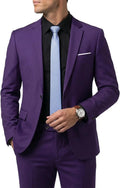 Men's 2 Piece Suit  One Button Slim Fit Solid Jacket  Pants Set Suits for Men Party Wedding Prom  Business