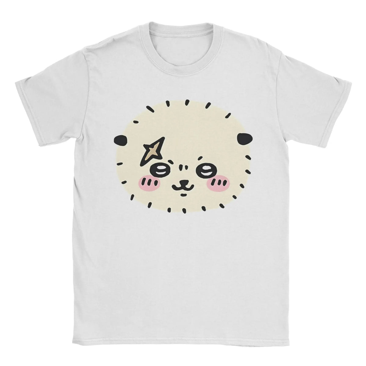 Funny Chiikawas Rakko T-Shirts Men Round Neck Cotton T Shirts  Short Sleeve Tees Unique Tops