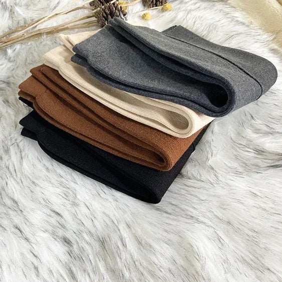 Kids Pants Autumn Childrens Clothing Winter Girls Thick Knitting Wide Leg Trousers Thick Woolen Yarn Straight Casual