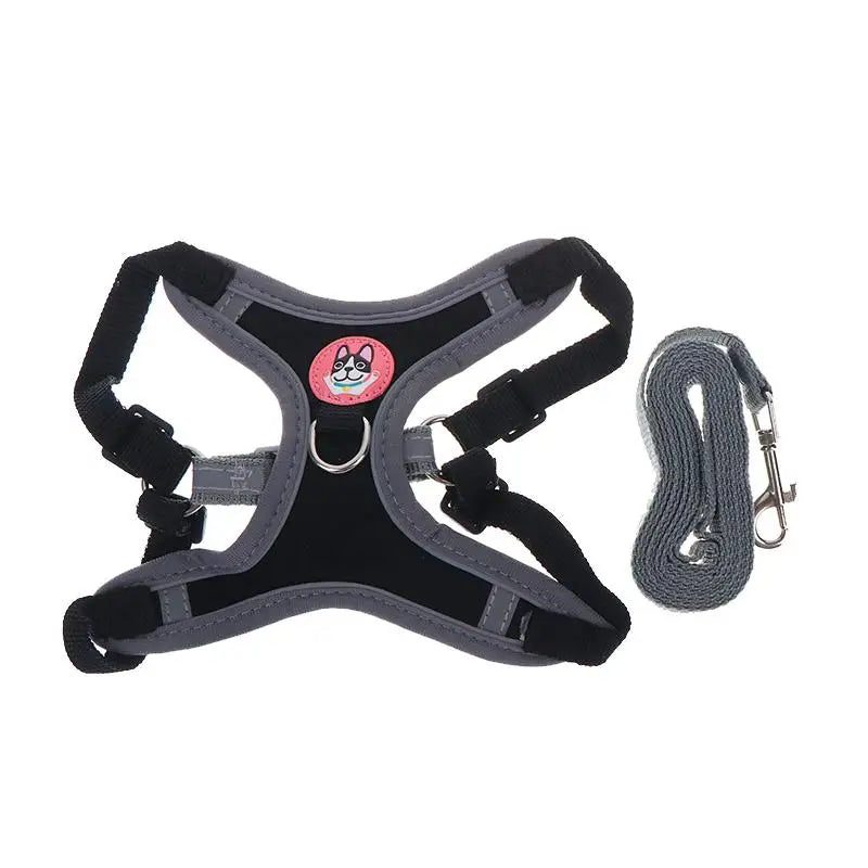 Harness Leash Set Dogs Adjustable For Small Medium Vest Reflective Puppy Chest Strap Pet Walking Outdoor Supplies