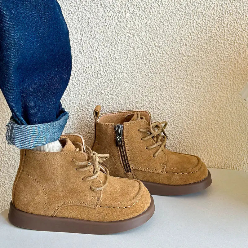 Little Boys Shoes Fashion Kids ankle boot child leather shoes 1-6Years Old babys Ankle Boot Mocha nude booties Brown Coffee