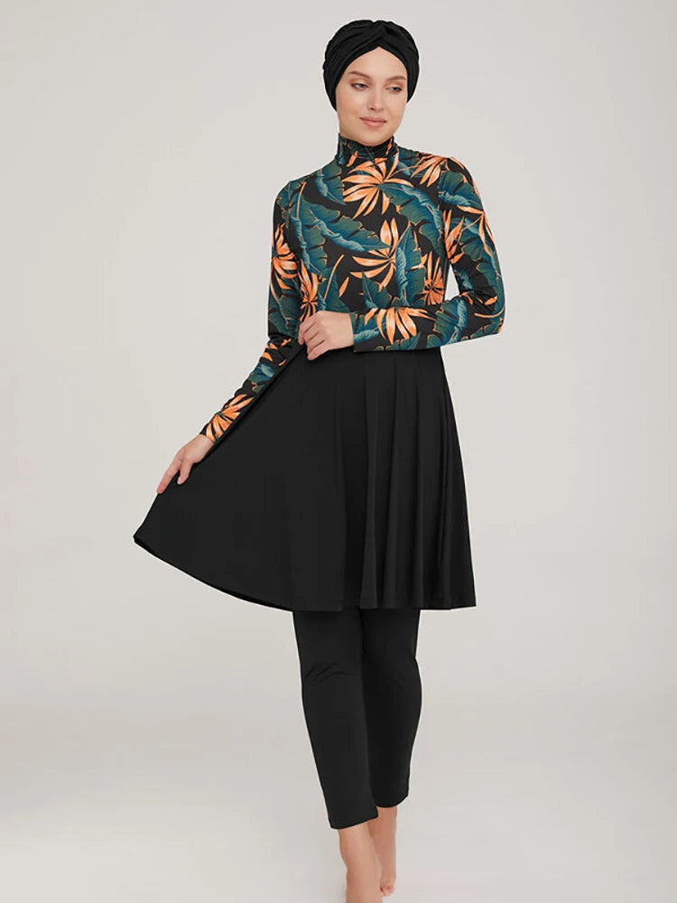 3PCS Burkini Muslim Swimwear Long Burkini Islamic Swimwear Modest Swimsuit Women Skirt for Swimsuit Prayer Clothes Women