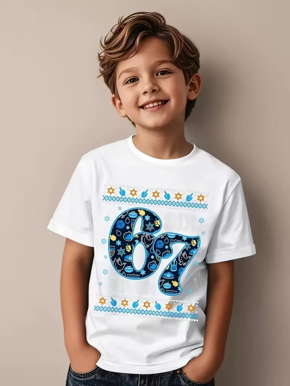 Fun Six Seven 6 7 Meme Design T-Shirt for Kids Chaotic Humor Y2k Game Saying Tees Casual O-Neck Top Fashion Children's Clothing