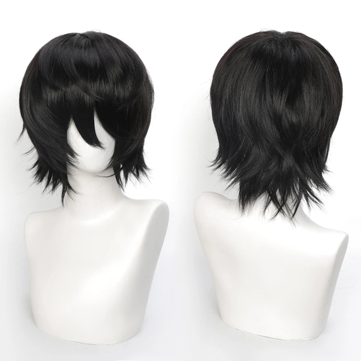 Short Wavy Bob Synthetic Wig with Air Bangs Heat Resistance Shoulder Length Curled 14inch Wigs for Daily Use Cosplay for Women