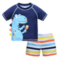 2 Pieces Boys Swimwear Summer Cartoon Printing Kids Swimsuit Children Surfing Clothing