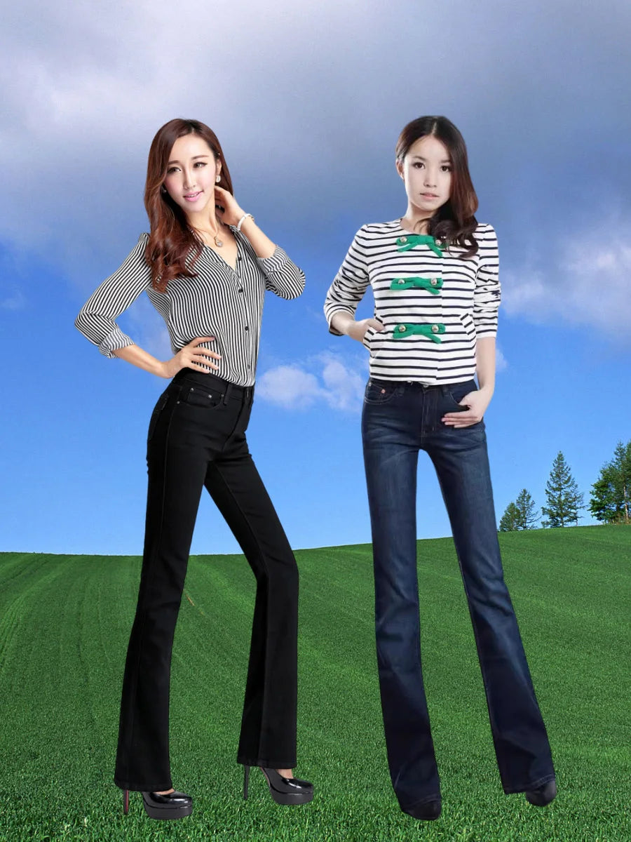 2026 High-Quality Women's Spring/Summer Mid Waist Micro Flared Jeans Fashionable And Comfortable Casual Pants