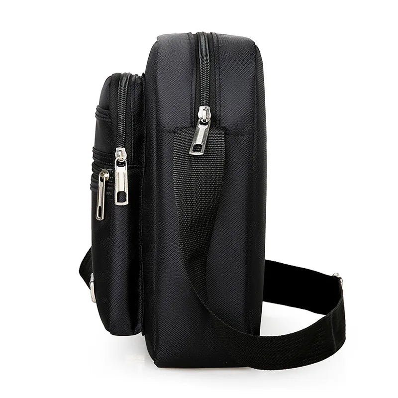 Men's Shoulder Bag Business Leisure Large Capacity Portable Handbag Multi Layer Waterproof Summer Male's Crossbody Bags