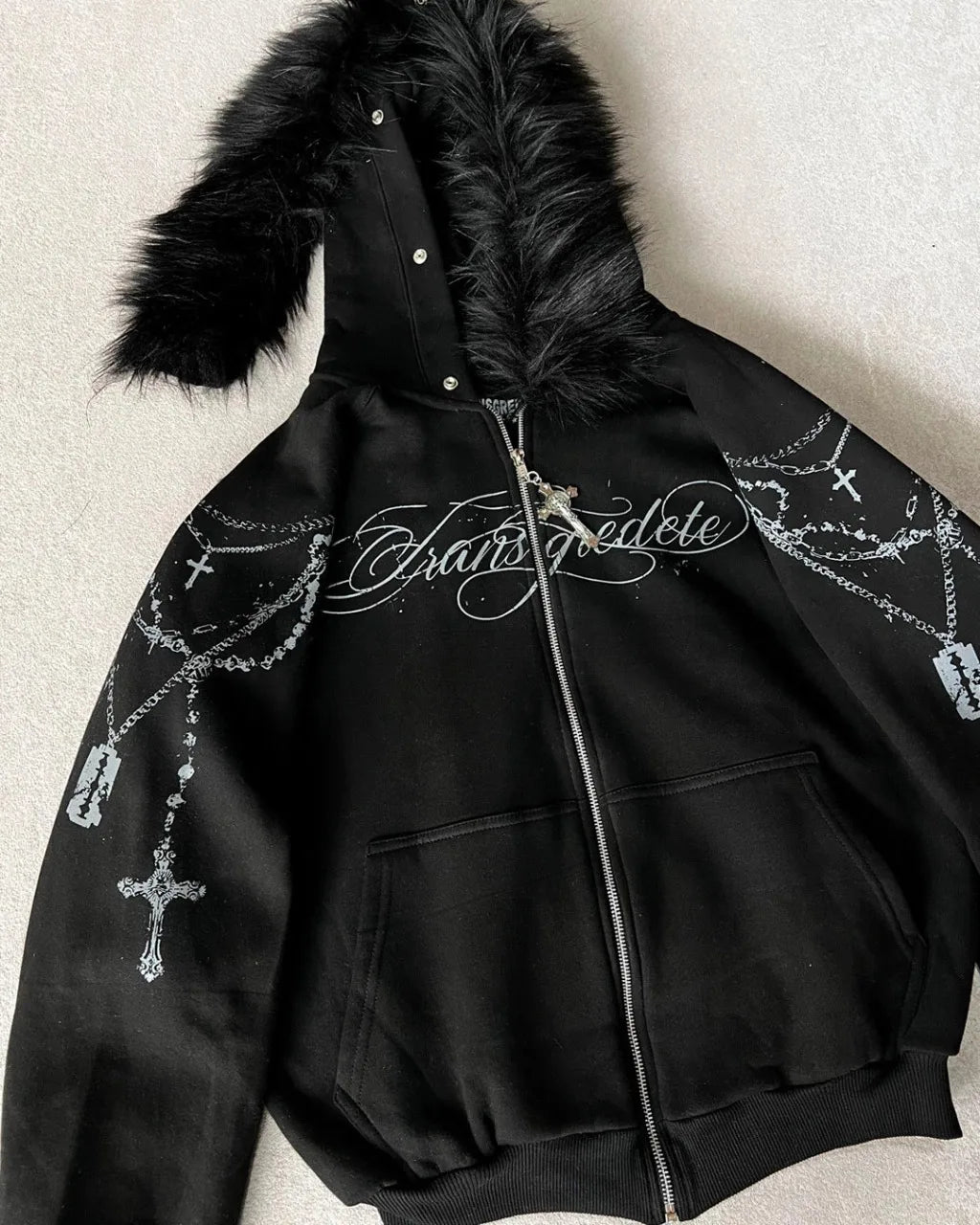 Hip hop style fashionable hoodie jacket with detachable brim and design sense, zipper style hoodie jacket, fashionable new style