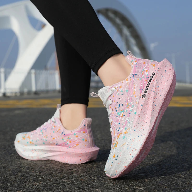 Outdoor Running Shoes Women Lightweight Anti-slip Wear-resistant Casual Shoes Women Lace-up Sports Breathable Shoes Women