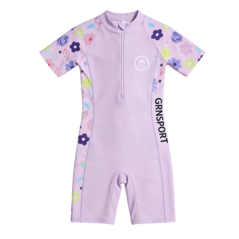 2026 New Style Summer Swimwear Kids Beach Wear High Elastic One-piece Sun Protection Swimsuit Baby Boys Surf Suit