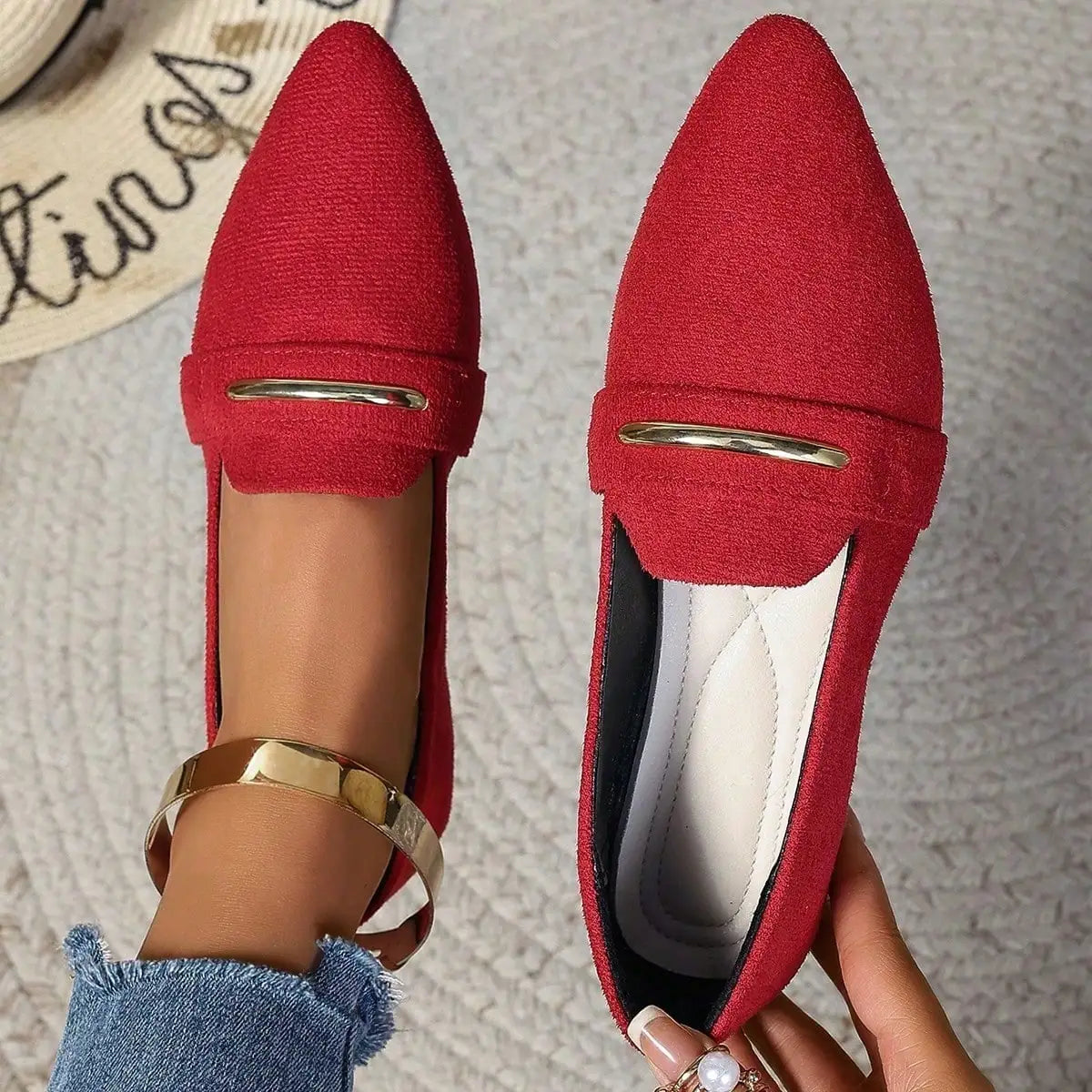 Loafers Flats Pointed Toe Casual Women Shoes New Comfortable Walking Mujer Zapatos:Wear-resisting