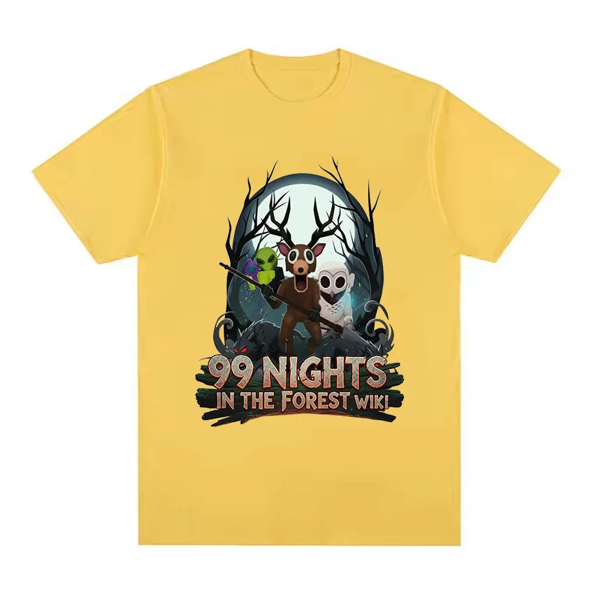 Game 99 Nights in The Forest Kids T-shirt for Boy Girl Cartoon Print Short Sleeve Tops Casual Breathable Tee Children's Clothing