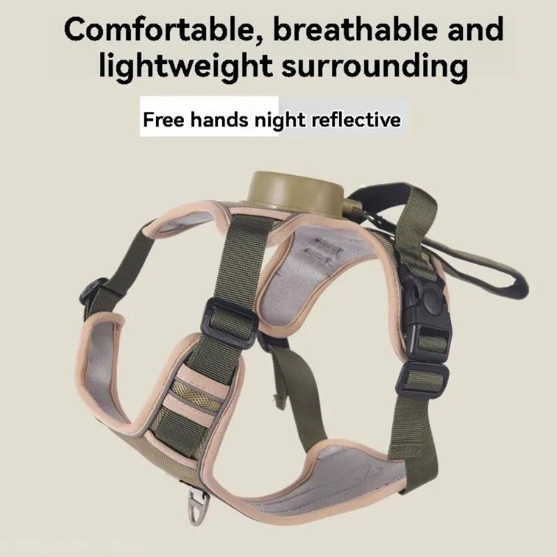 Collars Harnesses Leads Automatic Retractable Dog Leash Chest Back Strap Rope Integrated Vest Reflective Vest Pets Pet Supplies