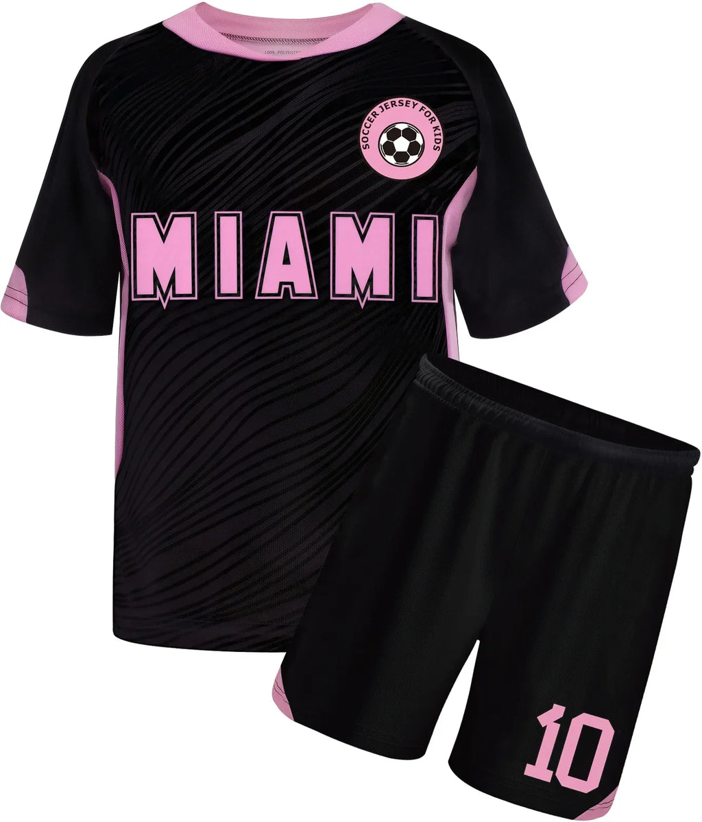 New Soccer Jerseys for Kids 7#10 Football Sports Fan for Boys Girls Youth Soccer Shirts and Shorts Stockings Set for 4-14 Years