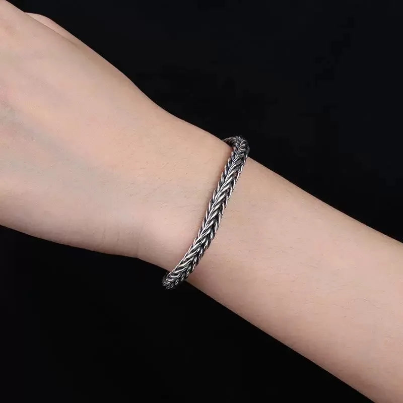 Men Bracelet 925 Sterling SilverVintage Men Bracelet for Man Women Wedding Jewelry Engagement Fashion Gift Party High Quality