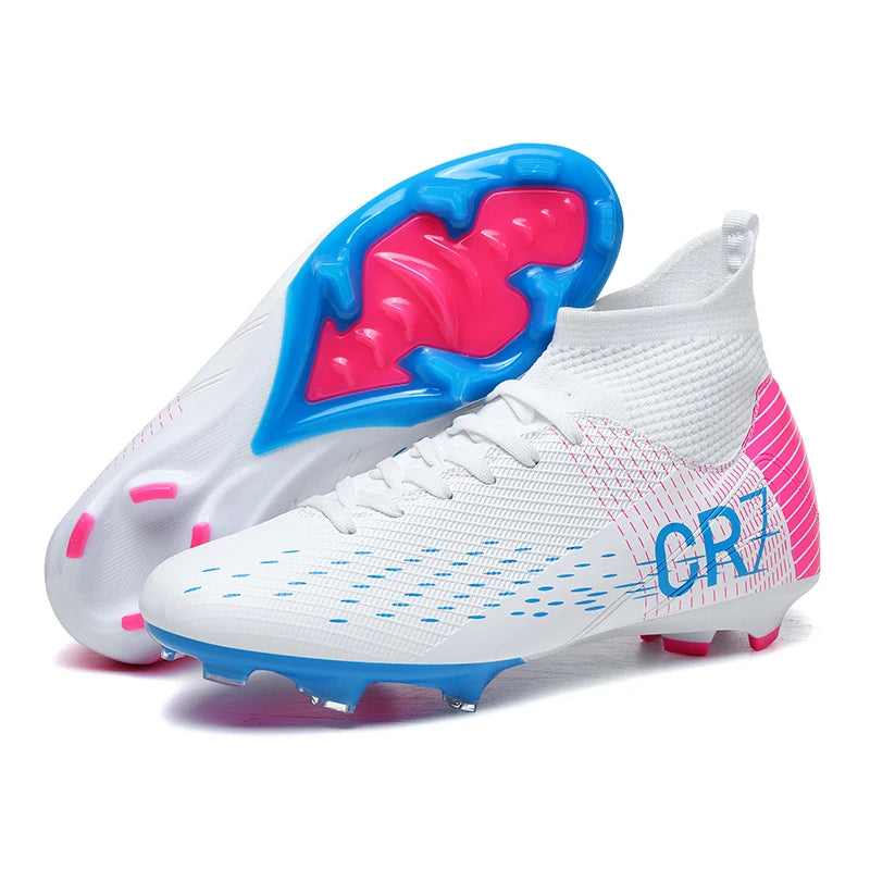 Men/Women Professional Soccer Cleats Anti-slip FG Studded Football Boots Breathable High-Top Training Shoes
