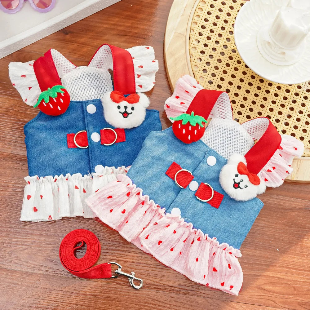 Beauty Spring Chef Back Pet Clothes for Teddy Bichon Small To Medium Yellow Dogs Cat Clothing Dress Stylish Dog and Cat Apparel