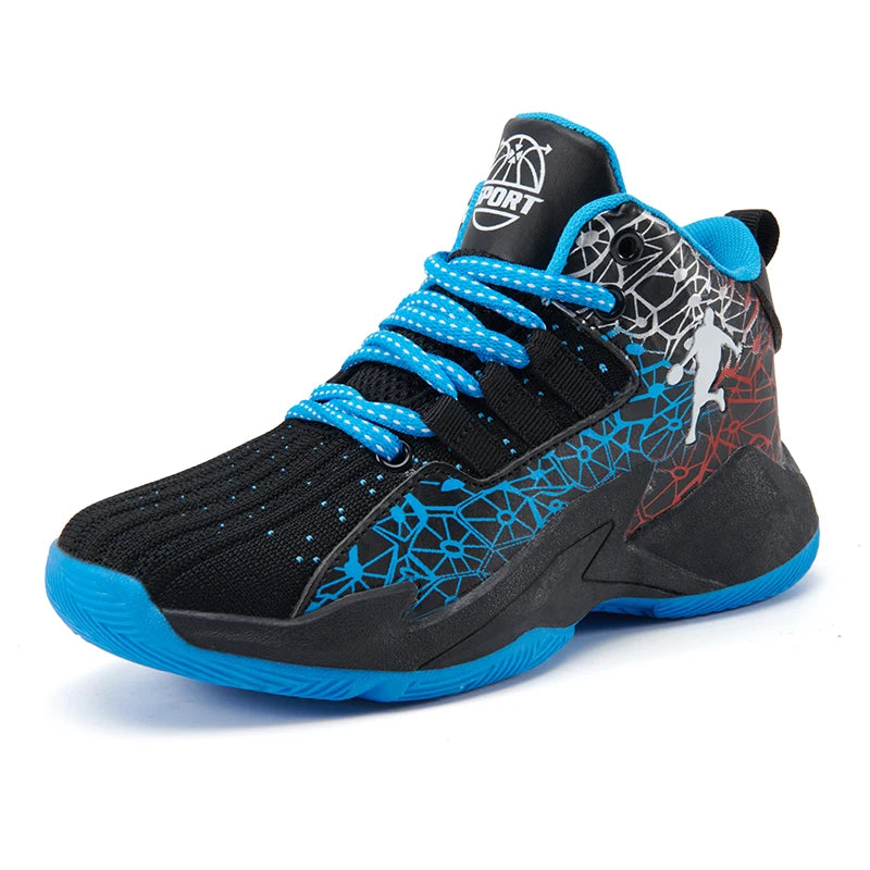 Classic Boys Basketball Shoes Kids Sneakers Fashion Tennis Kid Sport Shoes Outdoor Non-Slip Trainer Children School Basketball