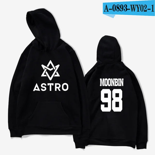 Kpop ASTRO STAR Group Printed Hoodies Moletom Harajuku Sweatshirt Casual Zipper Hoodie Streetwear Jacket Men/Women Clothing