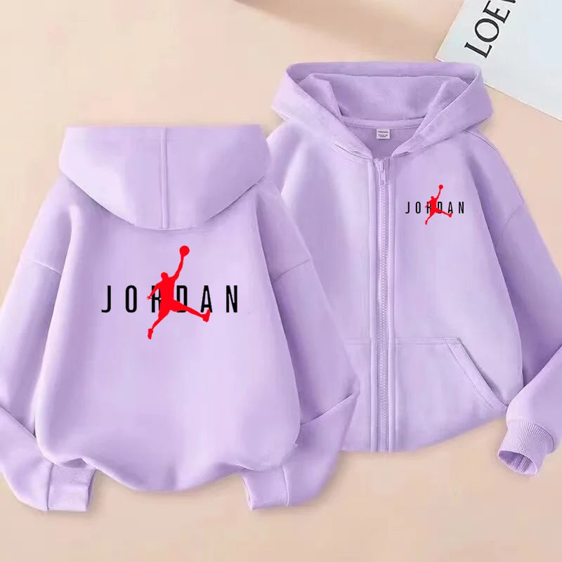 Children's Sportswear, Loose Sports Jackets, Boys and Girls Aged 3 to 12, Zipper Sportswear and Hoodies for Teenagers