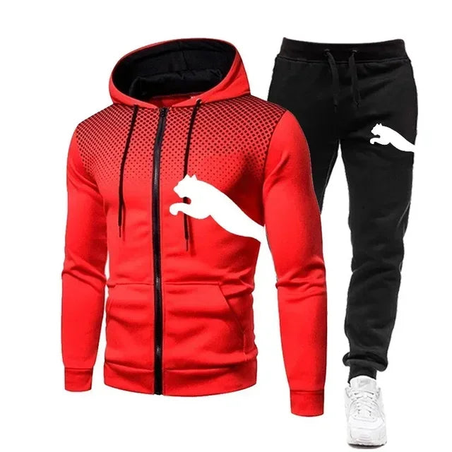 Men's Autumn/Winter Hoodie Set, men's fashion autumn/winter designer clothing, hoodie + long pants set, jogging sportswear