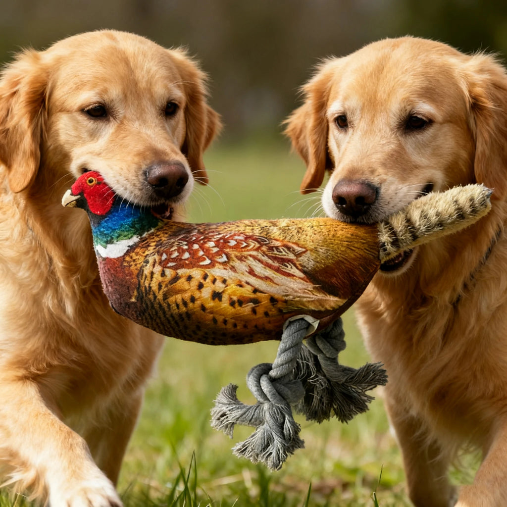 Plush Toy for Cats and Dogs: Lifelike Pheasant, Tear-Resistant Knotted Toy, Washable, Interactive Companion Toy for Pets